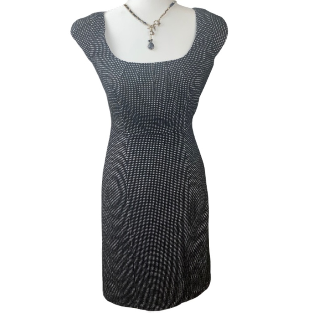 Banana Republic Black/White Houndstooth Wool Dress
